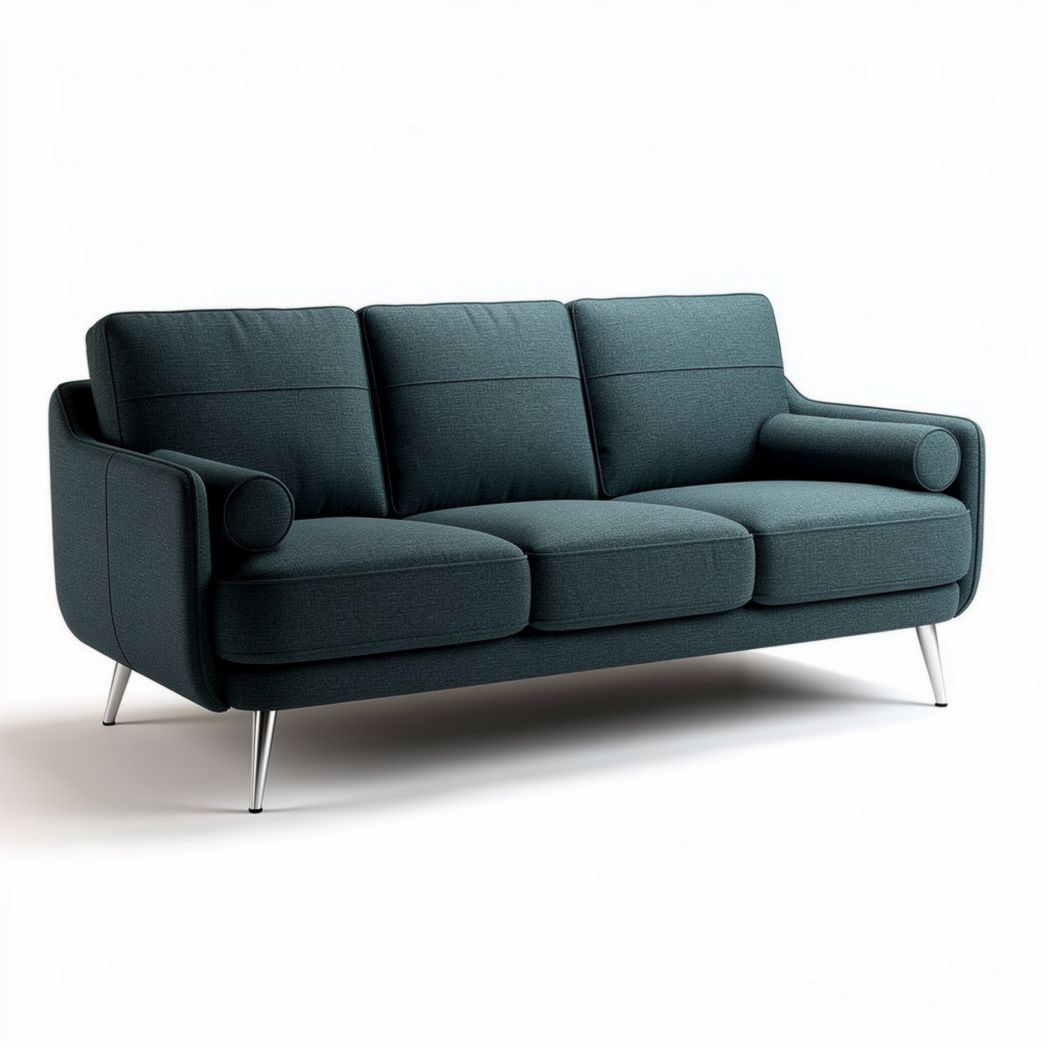 Canapé en tissu gris foncé dimensions 180 x 80 x 85 cm pour salon