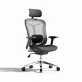 Chaise de bureau ergonomique en maille noire avec appuie-tête et accoudoirs réglables 45 x 65 x 115cm