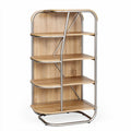 Étagère en bois et métal de 150 x 80 x 30 cm pour rangement moderne