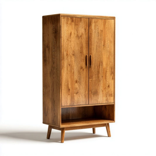 Armoire en bois de noyer couleur brun avec dimensions 80 x 40 x 120 cm