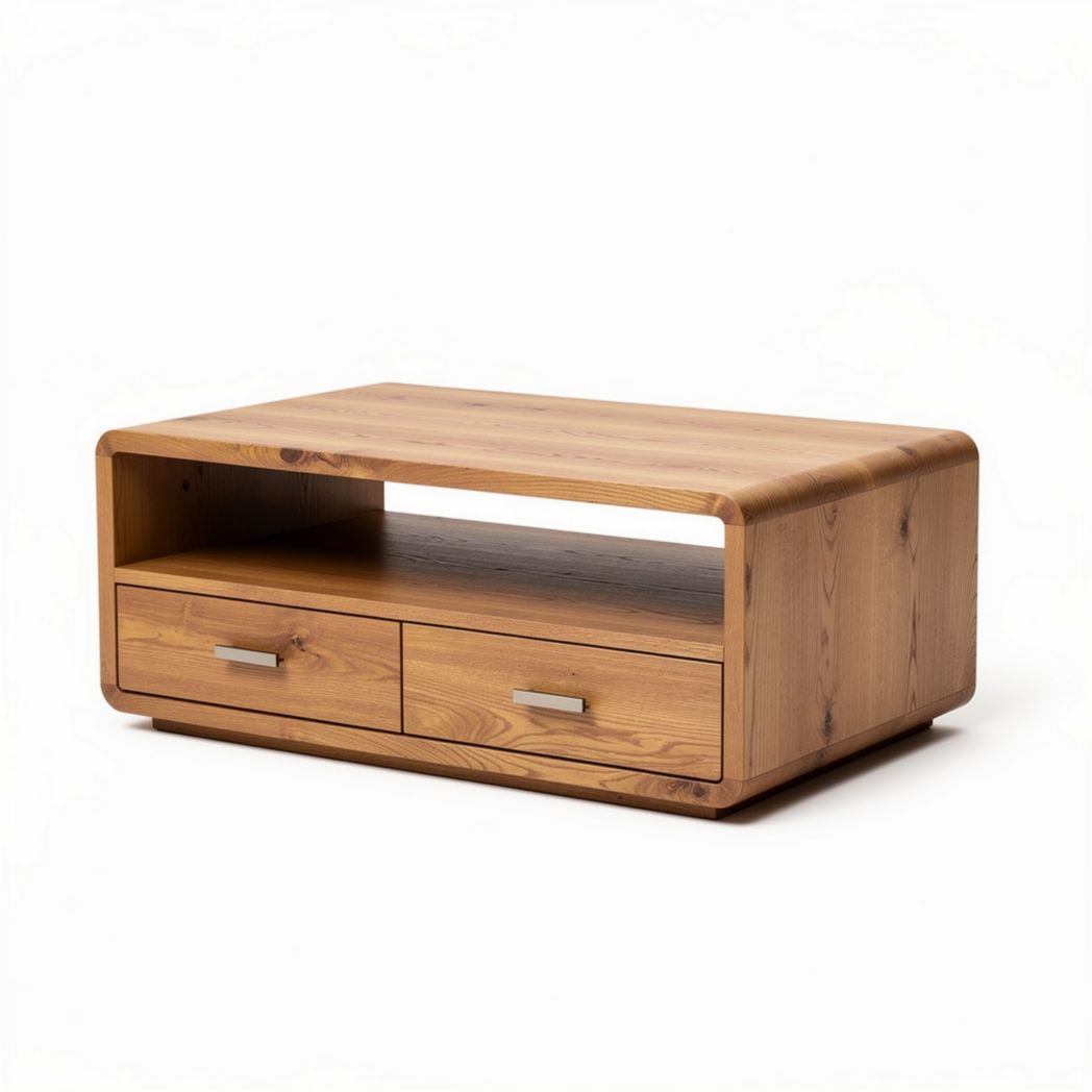 Table basse en bois massif de pin avec tiroirs dimensions 100 x 60 x 40cm