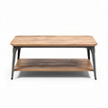 Table basse en bois avec étagère inférieure 120 x 60 x 45cm couleur naturelle