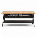Table basse en bois avec rangement en métal 120 x 60 x 45cm noire et naturelle